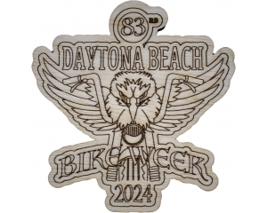 Daytona Bike Week Souvenir 2024 Wood Coaster