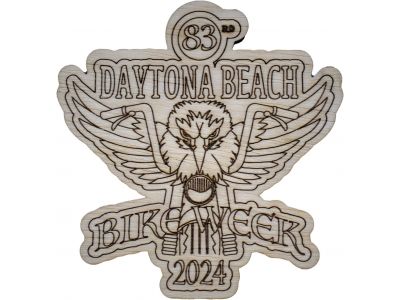 Daytona Bike Week Souvenir 2024 Wood Coaster