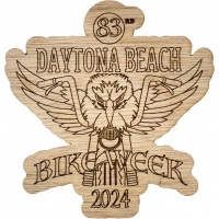 Daytona Bike Week Souvenir 2024 Wood Coaster