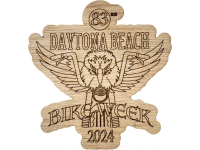 Daytona Bike Week Souvenir 2024 Wood Coaster