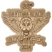 Daytona Bike Week Souvenir 2024 Wood Coaster