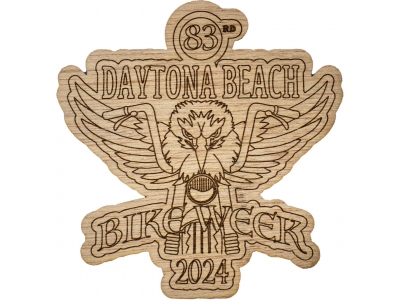 Daytona Bike Week Souvenir 2024 Wood Coaster