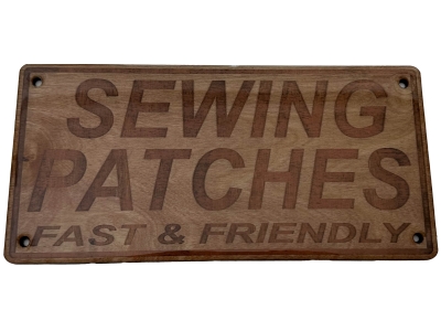 Sewing Patches Fast and Friendly Sign