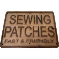 Sewing Patches Fast and Friendly Sign Sewing Patches Fast and Friendly Sign