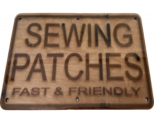 Sewing Patches Fast and Friendly Sign
