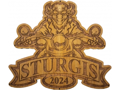 Buffalo Biker Sturgis 2024 Wood Sign