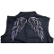 Silver Angel Wings Patch shown on leather vest