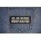 Ass Gas or Grass Nobody Rides Free Patch shown on jeans