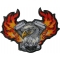 Eagle Engine Flames Biker Patch