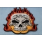 Flaming Tattoo Skull Large Back Patch diagonal view