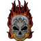 Flaming Tattoo Skull Large Back Patch