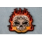 Flaming Tattoo Skull Patch diagonal view