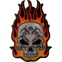 Flaming Tattoo Skull Patch
