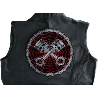 Piston Web Skulls Large Back Patch