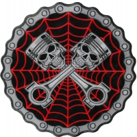 Piston Web Skulls Large Back Patch