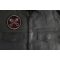 Piston Web Skulls Patch shown on leather vest