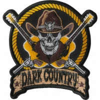 Dark Country Music Patch with Skull Cowboy Hat Guitars Pistols 