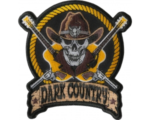 Dark Country Music Patch with Skull Cowboy Hat Guitars Pistols 