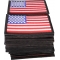 American Flag Patch Embroidered 3x2 inches with Black Borders 50 Pack