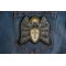 Guardian Angel Biker Patch shown on jeans