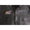 Iron Horse Motorcycle with Flames Biker Patch shown on leather vest