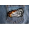 Iron Horse Motorcycle with Flames Biker Patch shown on jeans