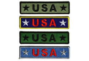 Iron on Patches with USA Embroidered in Different Colors