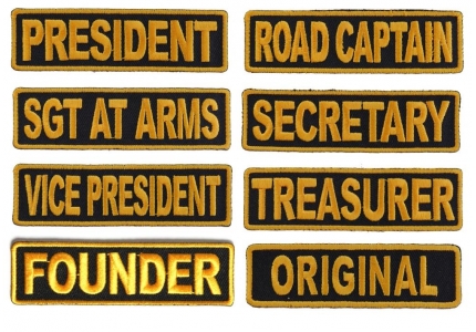 Club Rank Patches Sgt At Arms Yellow Patch