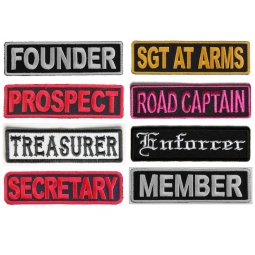Motorcycle Club Rank Patches | MC Rank Patches - TheCheapPlace