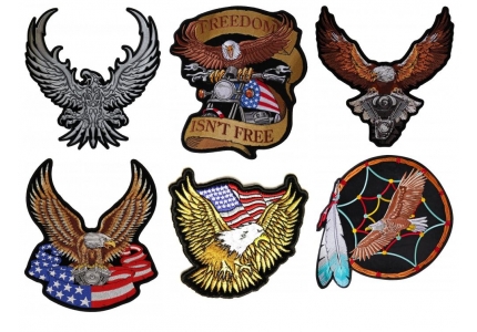 P4967 Patriotic Eagle Biker Small Iron on Patch Freedom Isn't Free