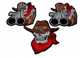 Cowboy Patch Designs of Skulls