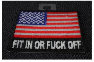 Fit in Or Fuck Off Flag Patches Fit in Or Fuck Off Flag Patches