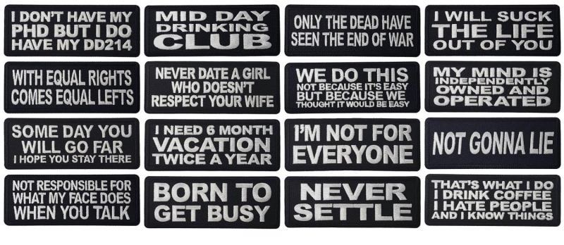 New Funny Saying Patches have arrived