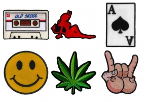 Novelty Iron on Patches Embroidered Old Designs