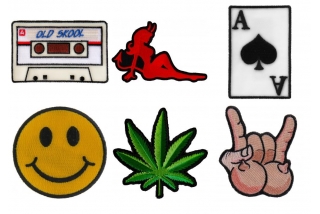 Novelty Iron on Patches Embroidered Old Designs