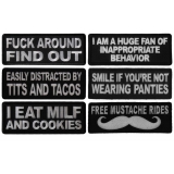 Naughty Iron on Patches with Embroidered Naughty Phrases Naughty Iron on Patches with Embroidered Naughty Phrases