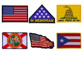 Iron on Embroidered Flag Patches