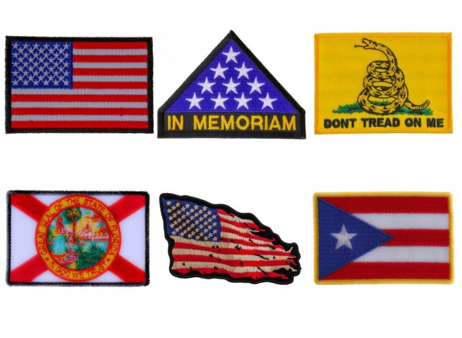 Iron on Embroidered Flag Patches