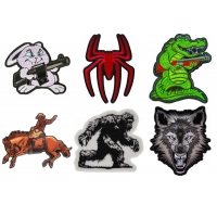 Iron on Patches with Embroidered Wild Animals