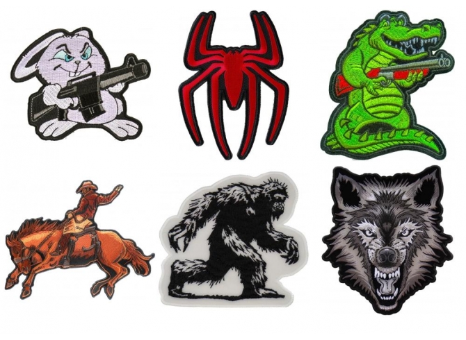 Iron on Patches with Embroidered Wild Animals