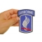 173rd Airborne Patch | US Army Military Veteran Patches 173rd Airborne Iron on Patch shown on hand for size comparison