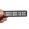 2 Wheels Move The Soul Biker Patch | Embroidered Patches 4 Wheels Move The Body 2 Wheels Move The Soul Patch, Biker Saying Patches shown on hand for size comparison