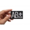 AB POSITIVE Blood ID Patch AB POSITIVE Blood Type Patch, Iron on Patch, Embroidered shown on hand for size comparison