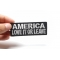 America Love It Or Leave Patch | US Military Veteran Patches America Love It or Leave Patch, Military Saying Patches shown on hand for size comparison