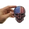 American Flag Skull Patch, Skull Patches shown on hand for size comparison