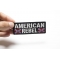 American Rebel Patch With Flags | Embroidered Patches American Rebel Patch With Flags shown on hand for size comparison
