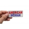 American Woman Patch | Embroidered Patches American Woman Patch, Funny Patches for Ladies shown on hand for size comparison