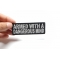 Armed With A Dangerous Mind Patch Armed With A Dangerous Mind Iron on Morale Patch shown on hand for size comparison