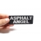 Asphalt Angel Patch | Embroidered Patches Asphalt Angel Patch, Biker Saying Patches shown on hand for size comparison