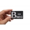B Negative Blood Type Patch, Iron on Patch, Embroidered shown on hand for size comparison